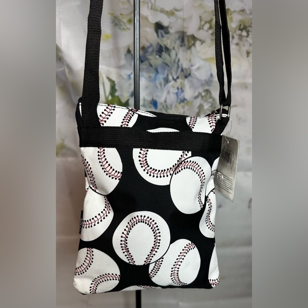 Ngil shop custom baseball print adjustable strap crossbody NWT​​​​​​